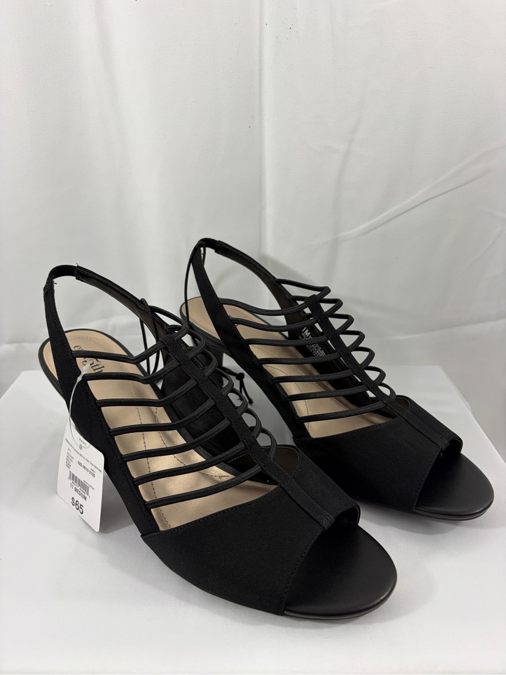 NWT east 5th Women's Size 11 Black Strappy Slingback Heels